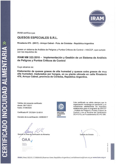 Certificado IRAM-NM-323-2010